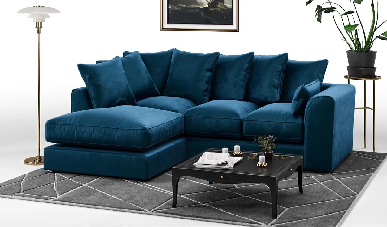 Plush Velvet 4 Seater Corner Sofa