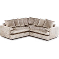 Crushed Velvet 5 Seater Corner Sofa | 5 Seater Corner | Crushed Velvet | Black, Mink and Silver | High or Scatter Back | Free UK Delivery