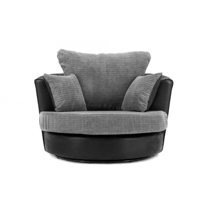 Dino Chair | Swivel Chair or Armchair | Fabric | Black and Grey, Brown and Beige | Choice of Swivel or Arm Design | Free UK Delivery