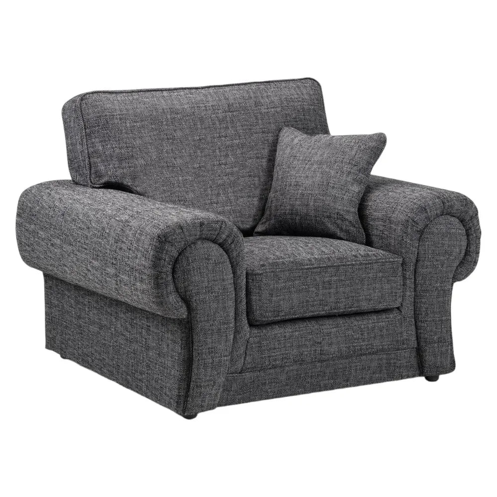 Wilcot Chair | Armchair | Soft Polyester | Grey | Mid-Century Modern Design | Free UK Delivery