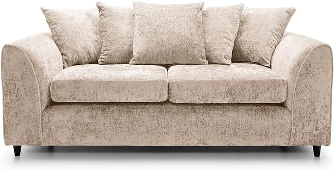 Chenille 3 Seater Sofa | 3 Seater | Chenille | 5 Colours | Deep-Filled Foam Seats | Free UK Delivery
