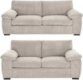 Amalfi Jumbo Cord Sofa | 3+2 Seater Set | Jumbo Cord | 10 Colours | Plush Padded Cushions and Armrests | Free UK Delivery