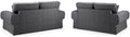 Wilcot 3+2 Seater Sofa Set | 3+2 Seater Set | Soft Polyester | Grey | Tufted Plush Cushions | Free UK Delivery