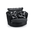 Shannon Chair | Swivel or Armchair | Fabric | Black and Grey | Smooth Swivel Base Option | Free UK Delivery