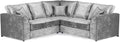 Crushed Velvet 5 Seater Corner Sofa | 5 Seater Corner | Crushed Velvet | Black, Mink and Silver | High or Scatter Back | Free UK Delivery