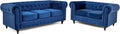 Bliss Furniture LTD 3 + 2 Velvet Chesterfield Sofa Set