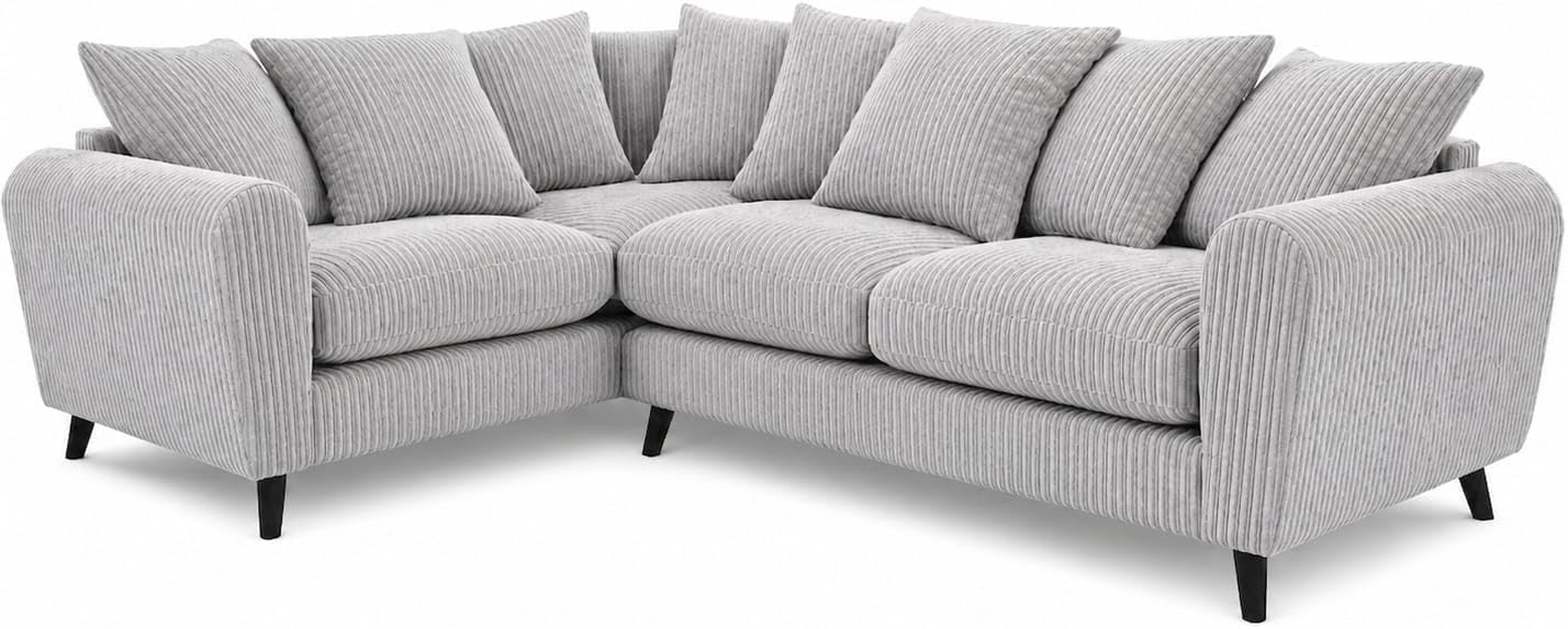 Bliss Harlow Left Hand Corner Sofa - Silver