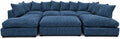 Blue - Scatter Back Jumbo Cord U-Shape Sofa with Footstool