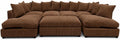 Brown - Scatter Back Jumbo Cord U-Shape Sofa with Footstool