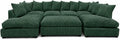 Green - Scatter Back Jumbo Cord U-Shape Sofa with Footstool