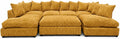 Mustard - Scatter Back Jumbo Cord U-Shape Sofa with Footstool