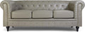 Bliss Chesterfield 3 Seater Sofa | 3 Seater | Faux Leather | Black, Grey and Brown | Button-Tufted Back | Free UK Delivery