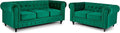 Bliss Furniture LTD 3 + 2 Velvet Chesterfield Sofa Set