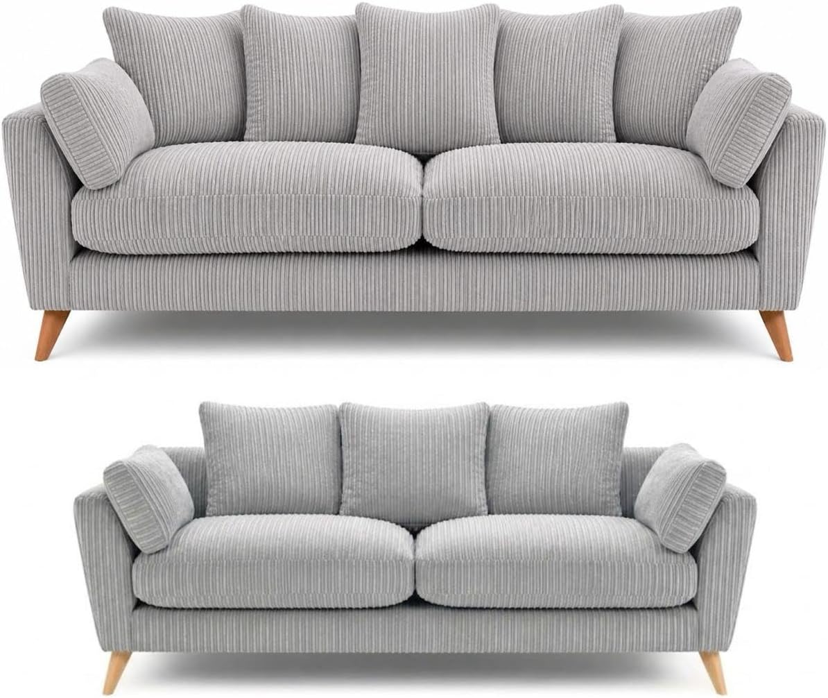 Bliss Harlow 3+2 Seater Sofa Set - Silver