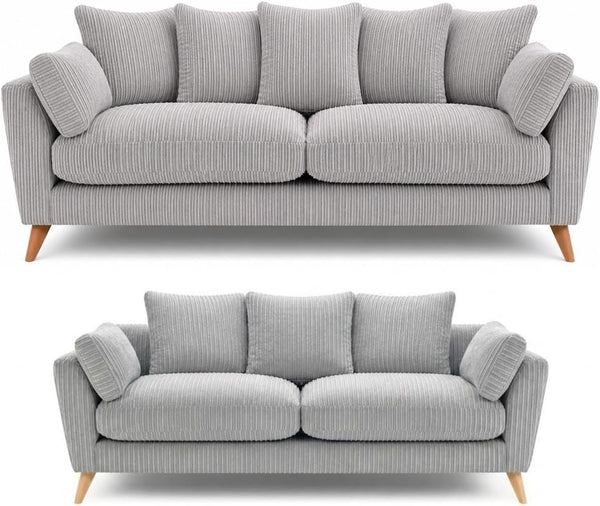 Bliss Harlow 3+2 Seater Sofa Set - Silver