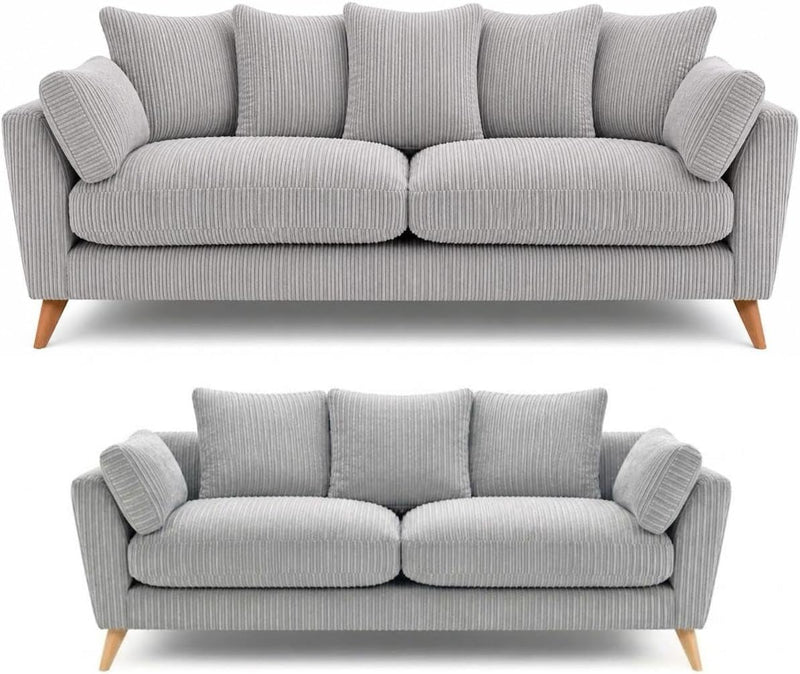 Bliss Harlow 3+2 Seater Sofa Set - Silver
