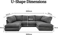Bliss Jumbo Cord U-Shape Sofa | Bliss Furniture LTD