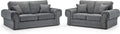 Wilcot 3+2 Seater Sofa Set | 3+2 Seater Set | Soft Polyester | Grey | Tufted Plush Cushions | Free UK Delivery