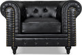 Velvet Chesterfield Armchair | Armchair | Velvet | Black, Grey and Brown | Deep Button Tufting | Free UK Delivery