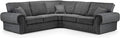 Wilcot 5 Seater Corner Sofa | 5 Seater Corner | Soft Polyester | Grey | Space-Saving Corner Design | Free UK Delivery