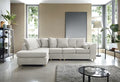 Bliss Jumbo Cord 5 Seater L-Shape Chaise Corner Sofa | 5 Seater Corner | Jumbo Cord | Grey and Cream | Memory Foam Seats | Free UK Delivery