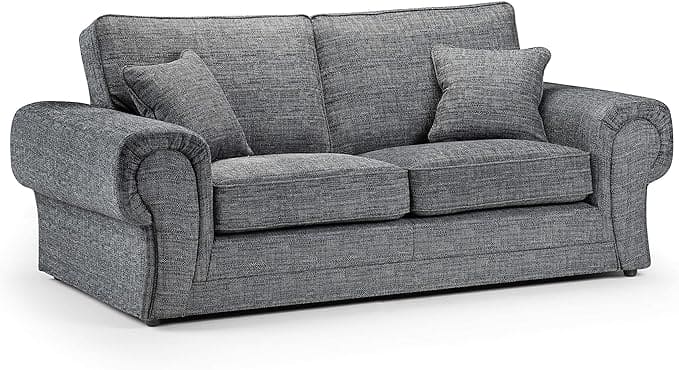 Wilcot 3 Seater Sofa | 3 Seater | Soft Polyester | Grey | Sumptuous Deep Cushions | Free UK Delivery