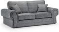 Wilcot 3 Seater Sofa | 3 Seater | Soft Polyester | Grey | Sumptuous Deep Cushions | Free UK Delivery