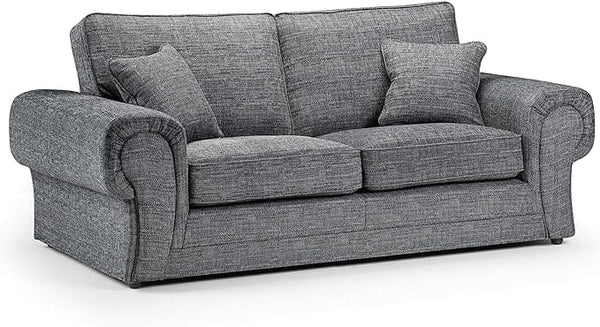 Wilcot 3 Seater Sofa | 3 Seater | Soft Polyester | Grey | Sumptuous Deep Cushions | Free UK Delivery