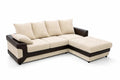 Bliss Dino L-Shaped Corner Sofa | 4 Seater Corner | Fabric and Faux Leather | 5 Colours | Wide Chaise | Free UK Delivery
