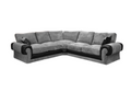 Tango Corner Sofa | 5 Seater Corner | Fabric | Black and Grey | Deep Cushioned Padded Armrests | Free UK Delivery