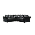Shannon Corner Sofa | 5 Seater Corner | Fabric | Black and Grey | Deep Cushioned Padded Armrests | Free UK Delivery
