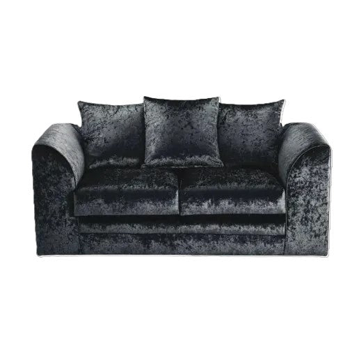 Crushed Velvet 2 Seater Sofa | 2 Seater | Crushed Velvet | Silver, Mink and Black | Easy-Clean Fabric | Free UK Delivery