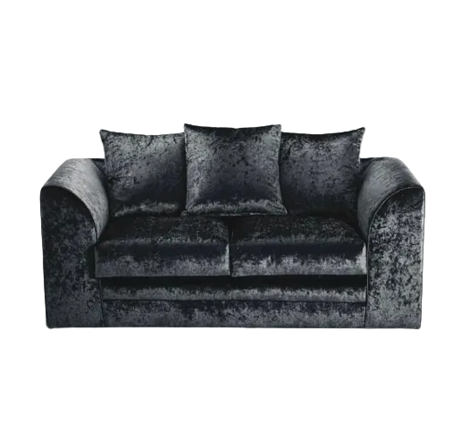 Crushed Velvet 2 Seater Sofa | 2 Seater | Crushed Velvet | Silver, Mink and Black | Easy-Clean Fabric | Free UK Delivery