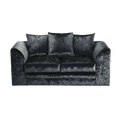 Crushed Velvet 2 Seater Sofa | 2 Seater | Crushed Velvet | Silver, Mink and Black | Easy-Clean Fabric | Free UK Delivery