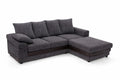Bliss Dino L-Shaped Corner Sofa | 4 Seater Corner | Fabric and Faux Leather | 5 Colours | Wide Chaise | Free UK Delivery