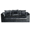 Crushed Velvet 3 Seater Sofa | 3 Seater | Crushed Velvet | Silver, Mink and Black | Easy-Clean Fabric | Free UK Delivery
