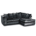 Crushed Velvet 4 Seater Corner Sofa | 4 Seater Corner | Crushed Velvet | Silver, Mink and Black | Two-Piece Click-Together Design | Free UK Delivery