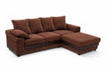 Bliss Dino L-Shaped Corner Sofa | 4 Seater Corner | Fabric and Faux Leather | 5 Colours | Wide Chaise | Free UK Delivery