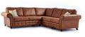 Oakland Corner Sofa | 5 Seater Corner | Faux Leather | Brown, Grey and Black | Vintage Chesterfield Look | Free UK Delivery
