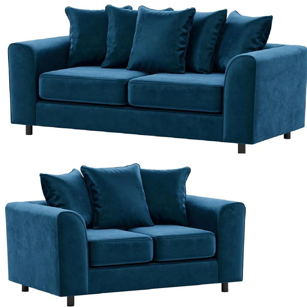 Plush Velvet Sofa Set | 3+2 Seater Set | Plush Velvet | 5 Colours | Deep Cushioned Seats | Free UK Delivery