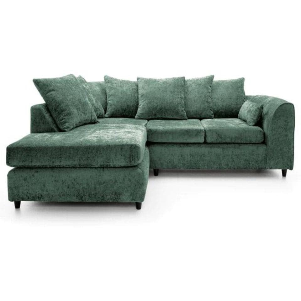 Chenille 4 Seater Corner Sofa | 4 Seater Corner | Chenille | 5 Colours | Scatter Back Cushions | Free UK Delivery