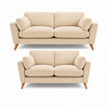 Bliss Harlow Jumbo Cord High Back 3+2 Seater Sofa Set – Corduroy Sofa Set, Supportive High Back, Solid Hardwood Frame, Washable Covers