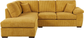 Amalfi Jumbo Cord Corner Sofa | 4 Seater Corner | Jumbo Cord | 10 Colours | Clicks Together for Easy Access | Free UK Delivery