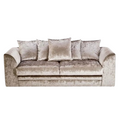 Crushed Velvet 3 Seater Sofa | 3 Seater | Crushed Velvet | Silver, Mink and Black | Easy-Clean Fabric | Free UK Delivery