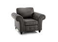 Oakland Armchair | Armchair | Faux Leather | Tan, Black and Grey | Chesterfield-Style Studded Design | Free UK Delivery