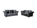 Olympia Sofa | 3+2 Seater Set | Plush Velvet | Grey | Chrome Studded Arms | Free UK Delivery