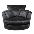 Crushed Velvet Swivel Chair | Swivel Chair | Crushed Velvet | Silver and Black | Smooth Swivel Base | Free UK Delivery