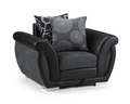 Shannon Chair | Swivel or Armchair | Fabric | Black and Grey | Smooth Swivel Base Option | Free UK Delivery