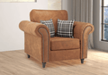 Oakland Armchair | Armchair | Faux Leather | Tan, Black and Grey | Chesterfield-Style Studded Design | Free UK Delivery