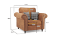 Oakland Armchair | Armchair | Faux Leather | Tan, Black and Grey | Chesterfield-Style Studded Design | Free UK Delivery